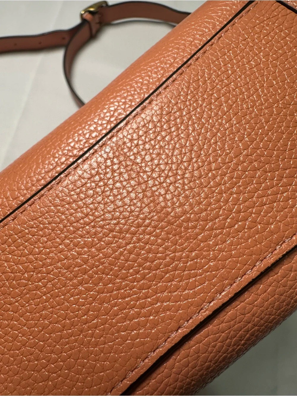 Coach Coral Orange Pebbled Leather Small Dufflet Shoulder Bag